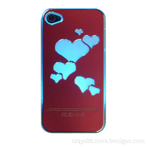 Fashion Creative Love Heart Bling Calling Shine Light LED Back Cover Protective case for iPhone 4 4s